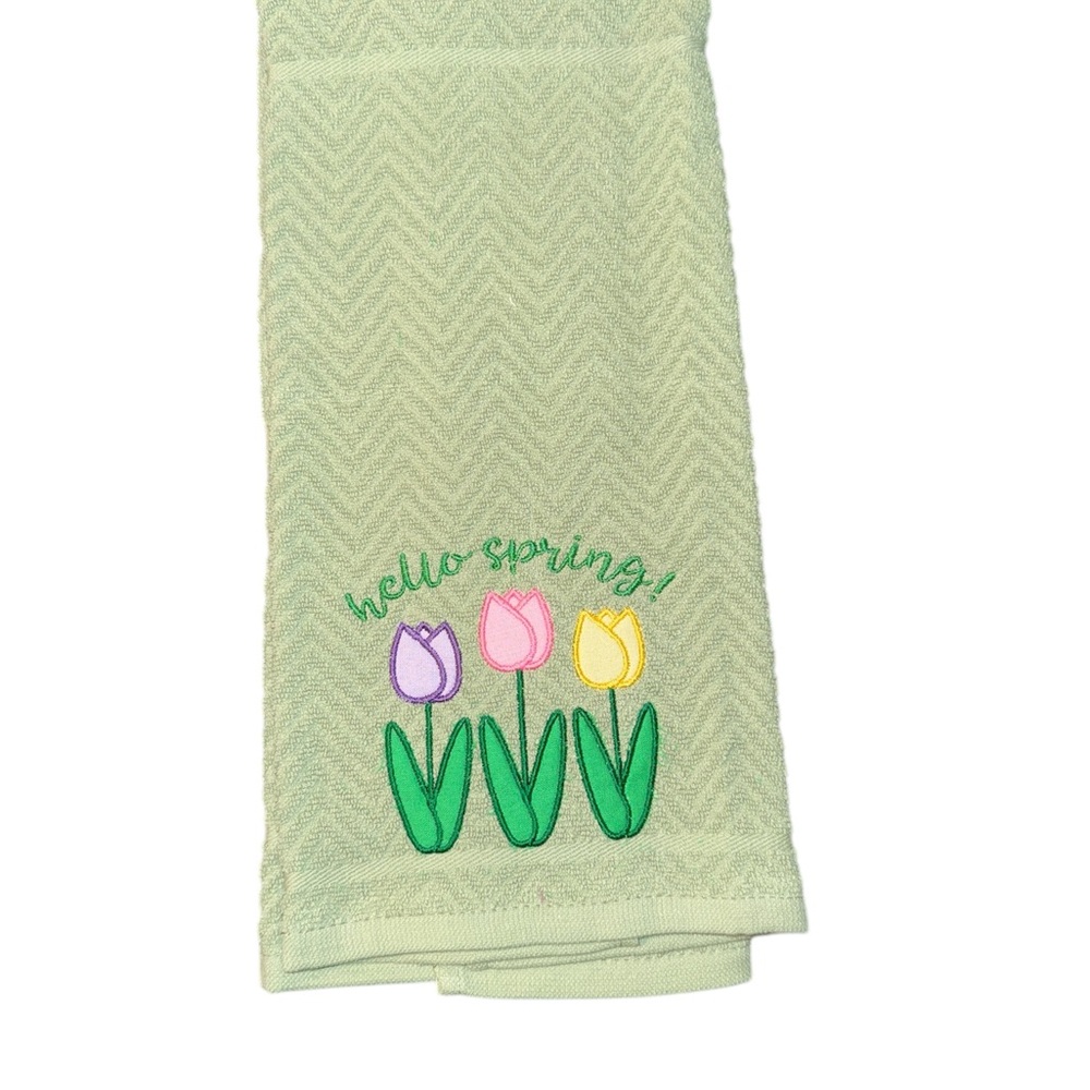 Hello Spring Embroidered Towel NWOT